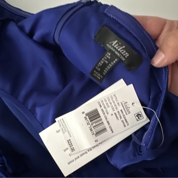 NEW Aidan by Aidan Mattox [ 6 ]‎ Satin Cowl Neck Gown in Royal Sapphire - Picture 4 of 16